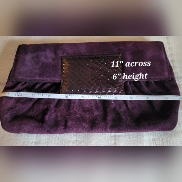 RUTH SALTZ Clutch Purple Suede Vintage 80s Rare - Picture 9 of 12